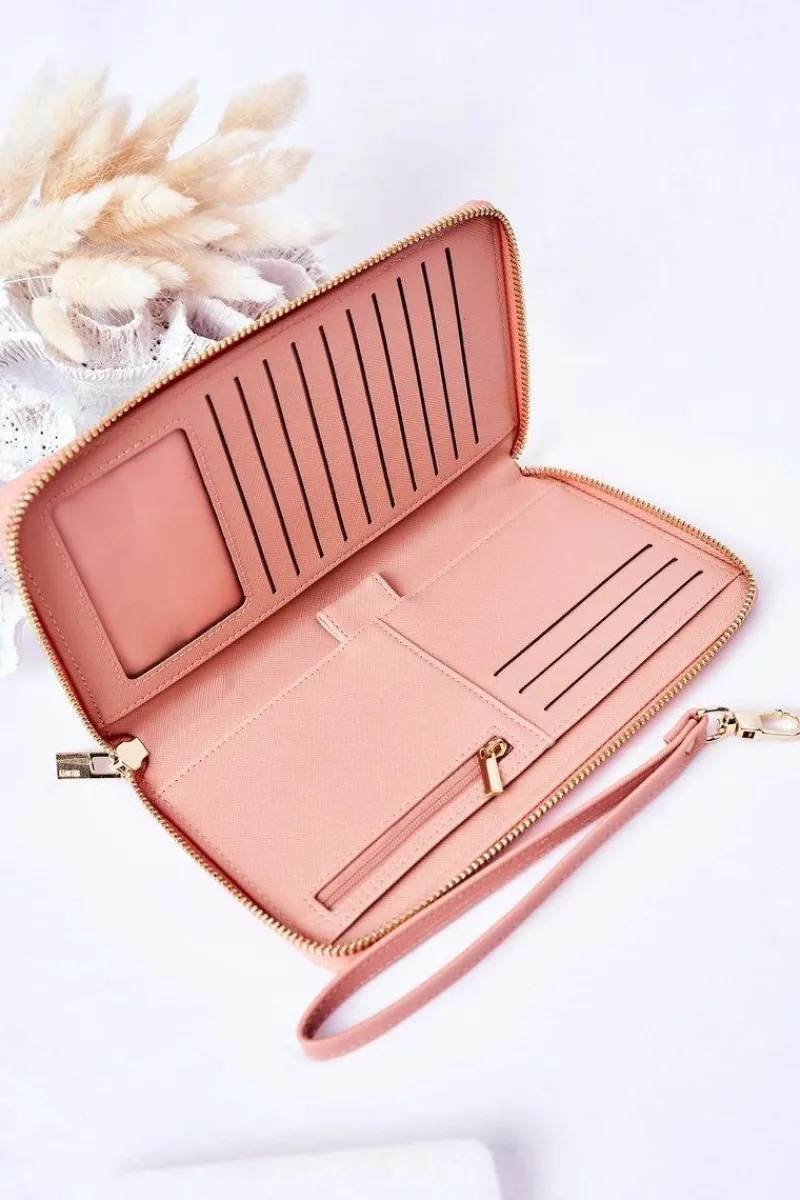 New Big Star Shoes Duży Skórzany Portfel Big Star HH674002 Różowy