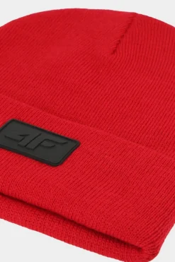 Okrycia Głowy>4F Dziecięca Czapka Zimowa JWAW24ACAPU446-61S Czerwona