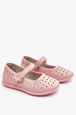 Online Dziecięce Ażurowe Balerinki Różowe Lenna Dzieci Balerinki Dziecięce
