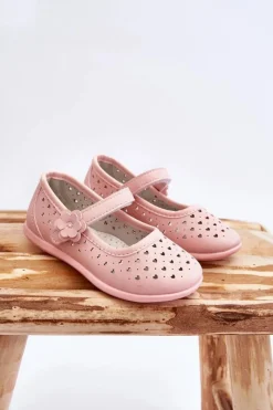 Online Dziecięce Ażurowe Balerinki Różowe Lenna Dzieci Balerinki Dziecięce