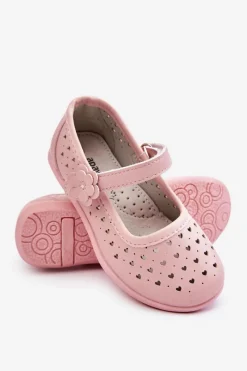 Online Dziecięce Ażurowe Balerinki Różowe Lenna Dzieci Balerinki Dziecięce