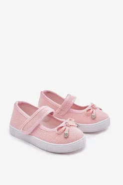 Best Boto Dziecięce Balerinki Z Kokardką Różowe Amirinas Różowy