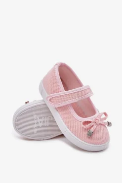 Best Boto Dziecięce Balerinki Z Kokardką Różowe Amirinas Różowy