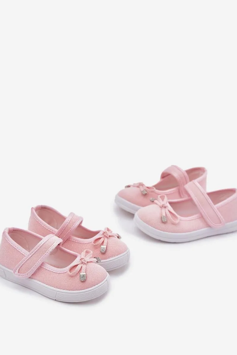Best Boto Dziecięce Balerinki Z Kokardką Różowe Amirinas Różowy