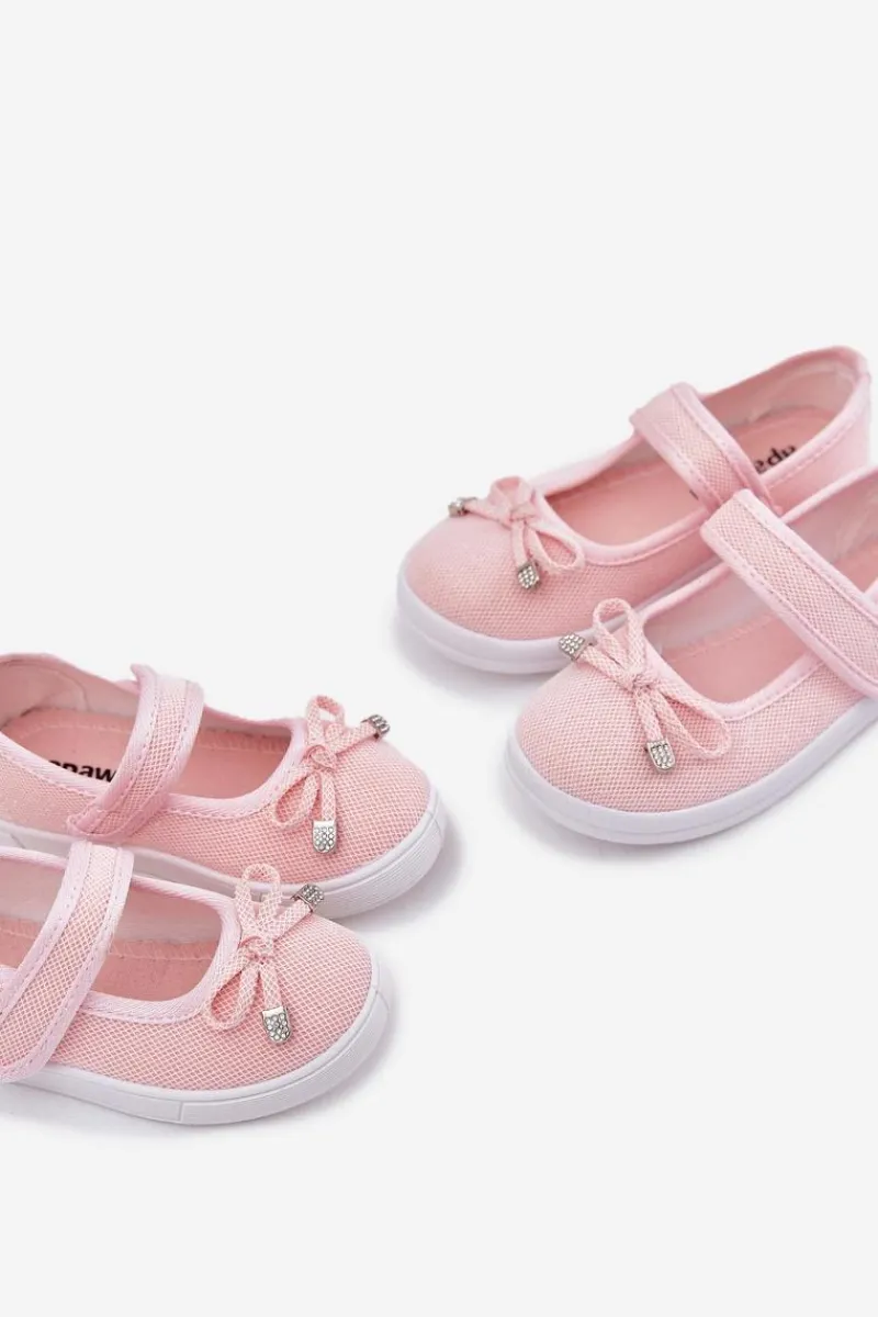 Best Boto Dziecięce Balerinki Z Kokardką Różowe Amirinas Różowy