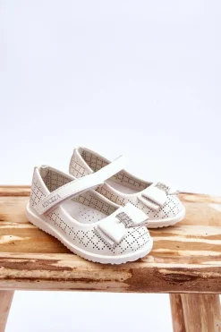 Sale Buty damskie Vinceza Dziecięce Balerinki Z Kokardą Na Rzep Białe Halle