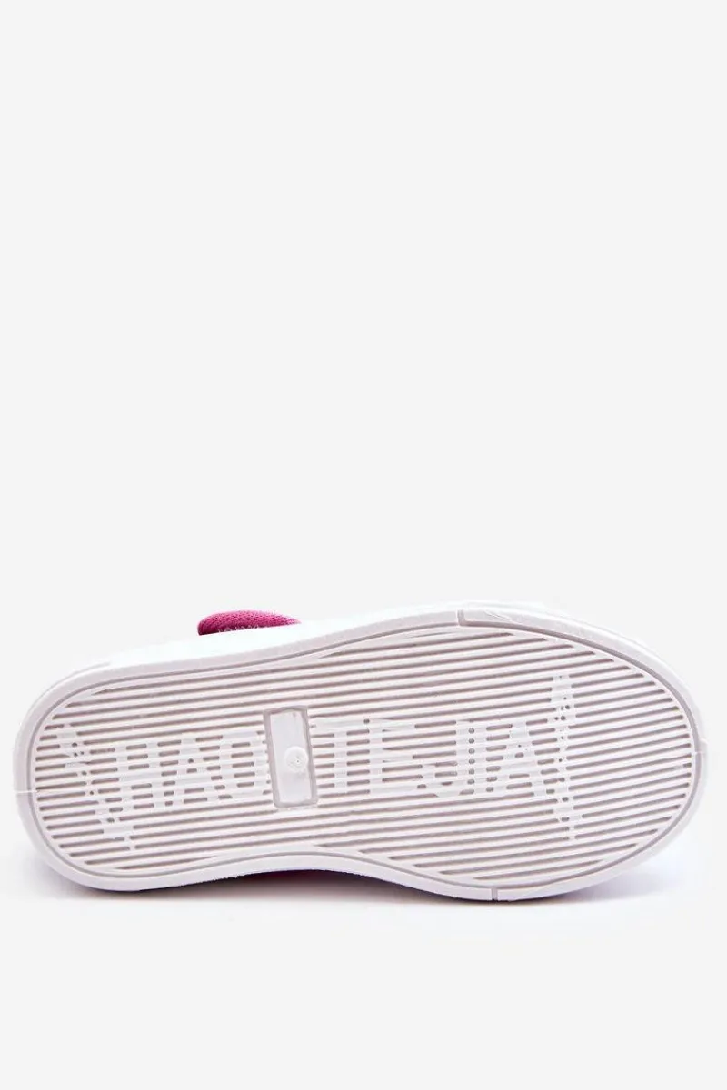 New Dziecięce Baleriny Na Rzep W Print Granatowo-Różowe Selah Dzieci Balerinki Dziecięce