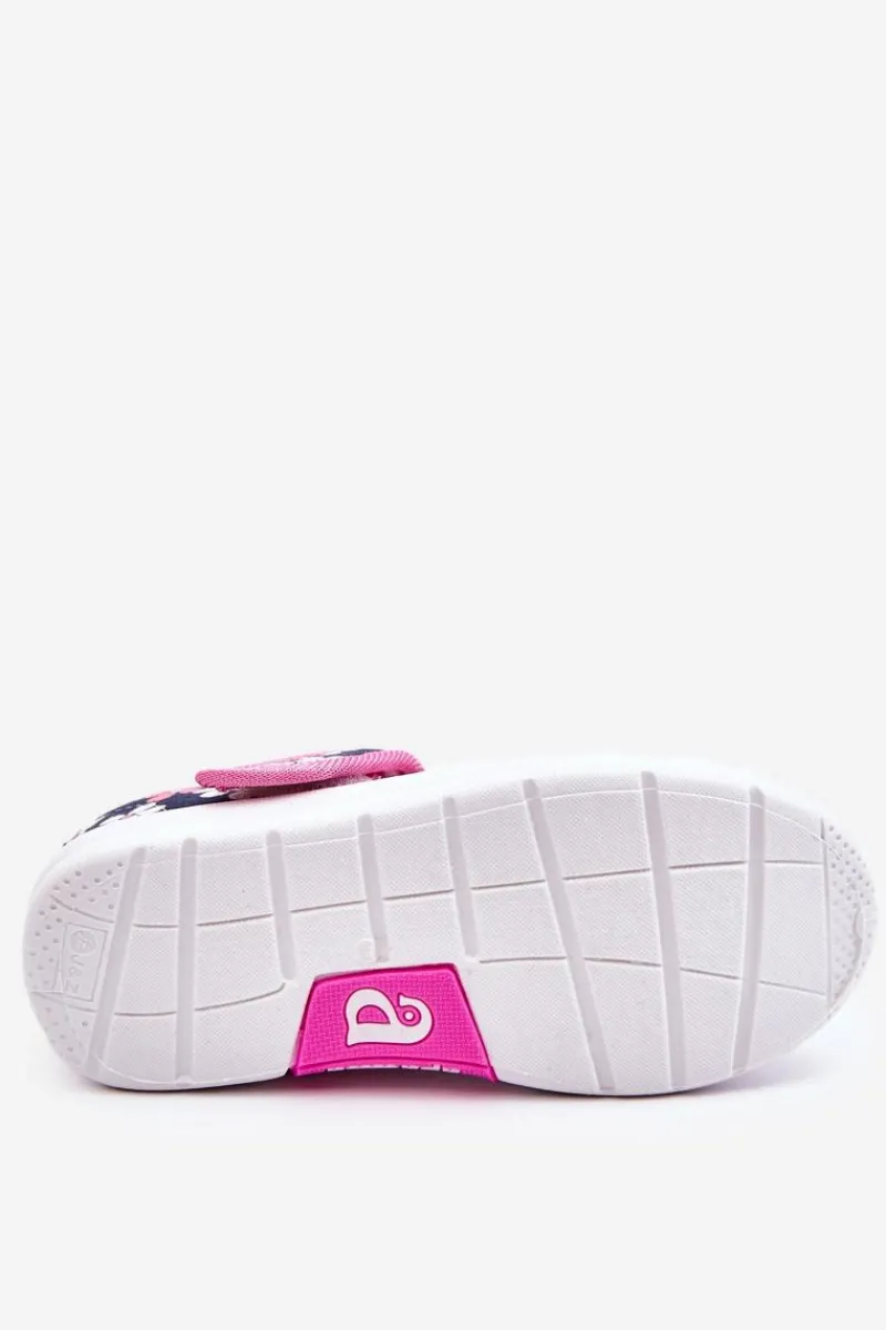 Outlet Dziecięce Baleriny W Kwiatuszki Granatowo-Różowe Noah Dzieci Balerinki Dziecięce