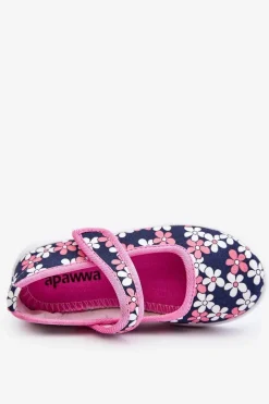 Outlet Dziecięce Baleriny W Kwiatuszki Granatowo-Różowe Noah Dzieci Balerinki Dziecięce