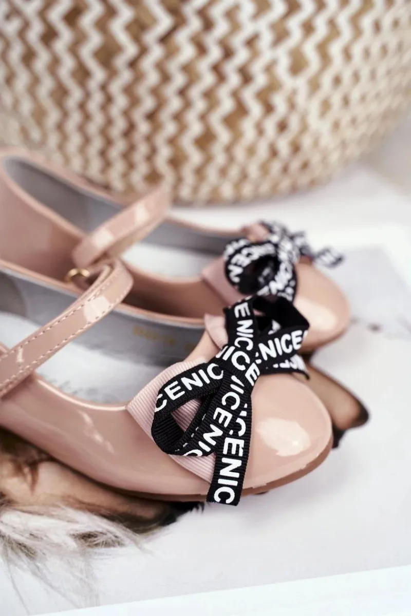 Best Dziecięce Beżowe Balerinki na Rzep Barski Mindi Dzieci Balerinki Dziecięce