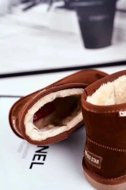 Discount Big Star Shoes Dziecięce Botki Big Star Śniegowce Camel GG374082