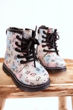 Dziewczęce></noscript>Boto Dziecięce Botki Brokatowe We Wzory Wielokolorowe Reggie