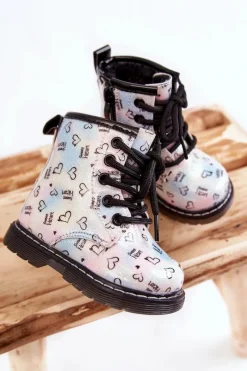 Dziewczęce></noscript>Boto Dziecięce Botki Brokatowe We Wzory Wielokolorowe Reggie