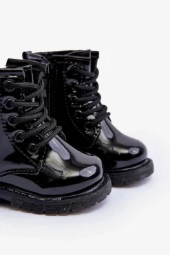 Online Boto Dziecięce Botki Lakierowane Z Suwakiem Czarne Tibbie Czarny