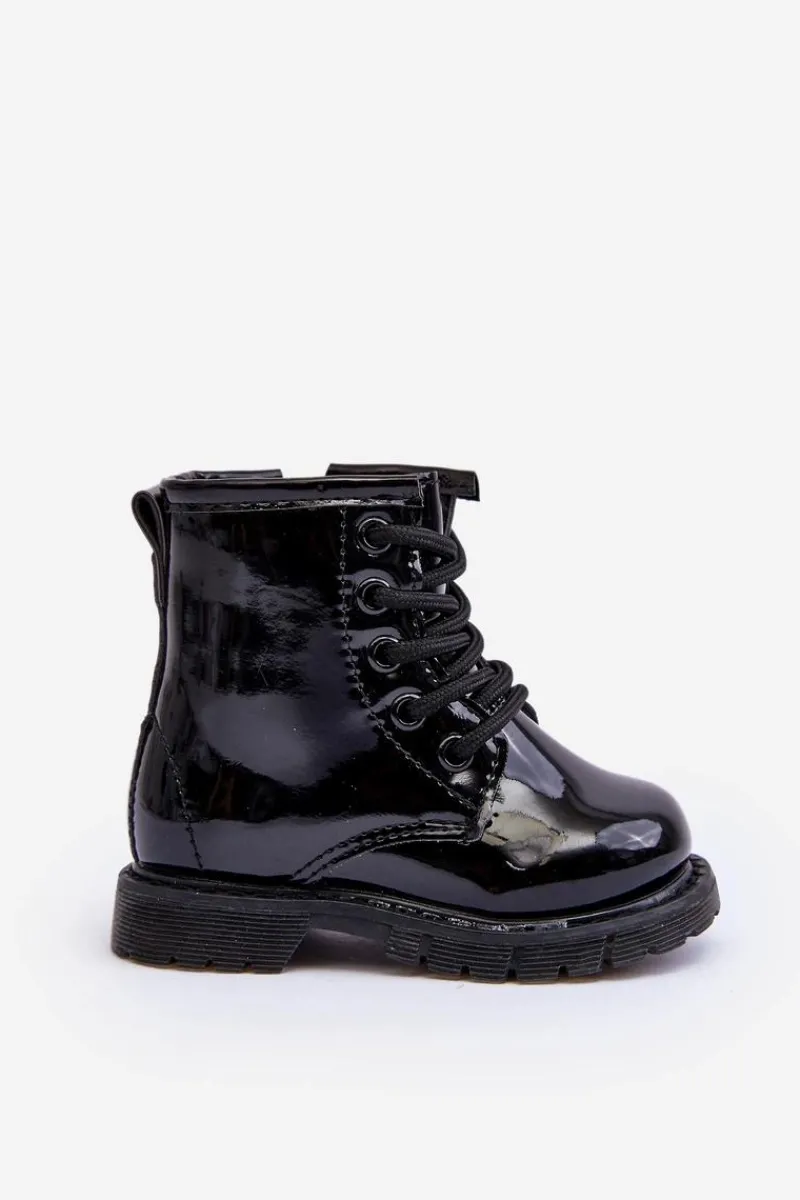 Online Boto Dziecięce Botki Lakierowane Z Suwakiem Czarne Tibbie Czarny