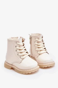 Online Boto Dziecięce Botki Lakierowane Z Suwakiem Beżowe Tibbie