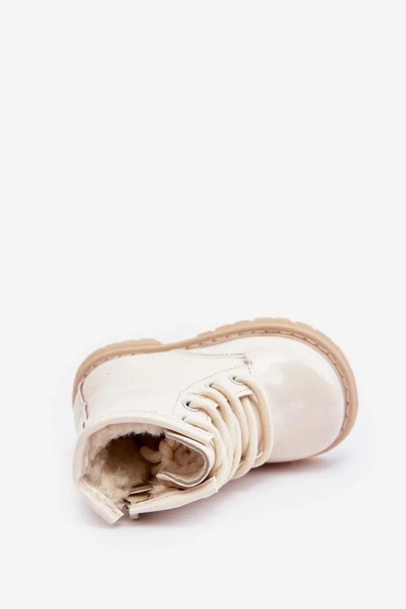 Online Boto Dziecięce Botki Lakierowane Z Suwakiem Beżowe Tibbie