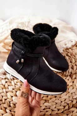 Big Star Shoes Dziecięce Botki Śniegowce Big Star BB374056BS Czarne Czarny