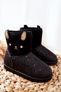 Best Buty damskie Vinceza Dziecięce Botki Śniegowce Czarne Coreris