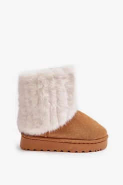 Discount Boto Dziecięce Botki Śniegowce Z Futerkiem Camel Crisie Brązowy