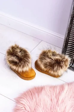 Sale Boto Dziecięce Botki Śniegowce Z Futerkiem Camel Ariana