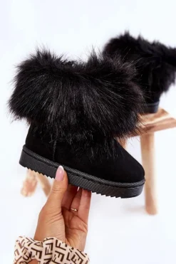 Best Boto Dziecięce Botki Śniegowce Z Futerkiem Czarne Ariana