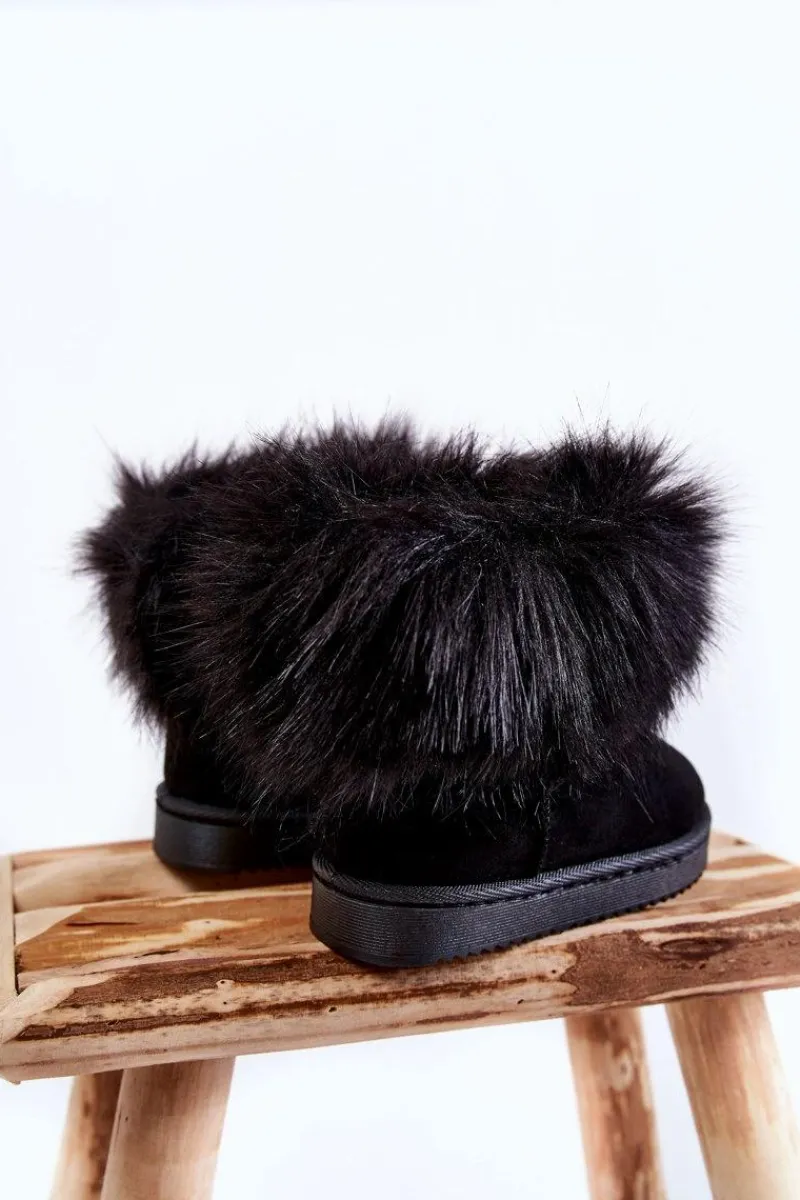 Best Boto Dziecięce Botki Śniegowce Z Futerkiem Czarne Ariana