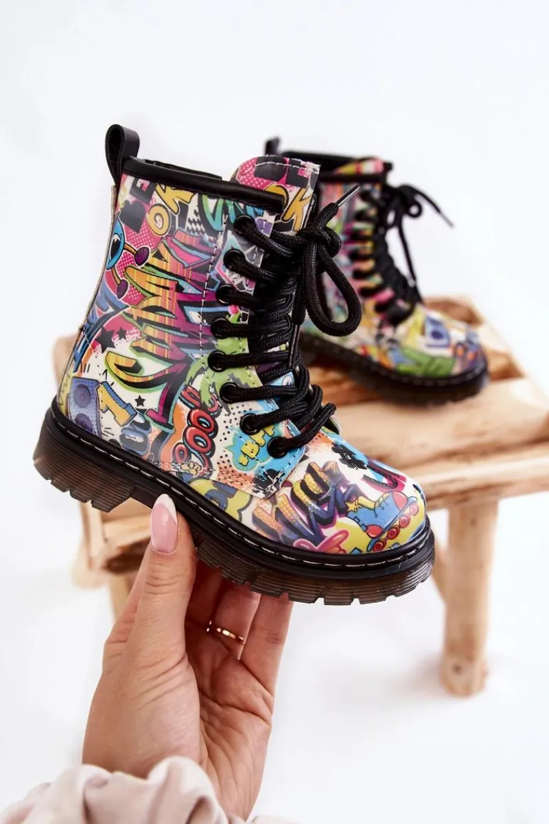 Discount Dziecięce Botki Ocieplane Print Wielokolorowe Dexi Dzieci Chłopięce|Dziewczęce