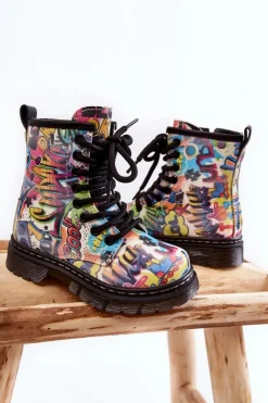 Discount Dziecięce Botki Ocieplane Print Wielokolorowe Dexi Dzieci Chłopięce|Dziewczęce