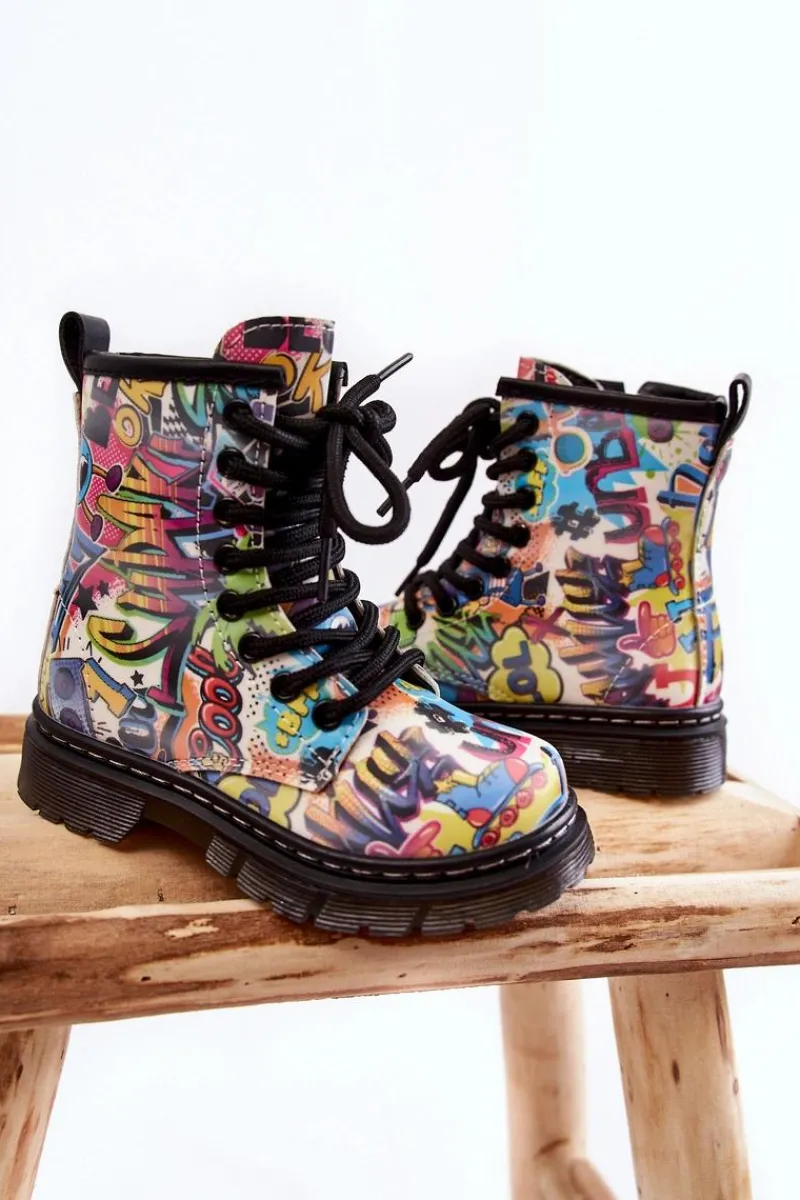 Discount Dziecięce Botki Ocieplane Print Wielokolorowe Dexi Dzieci Chłopięce|Dziewczęce