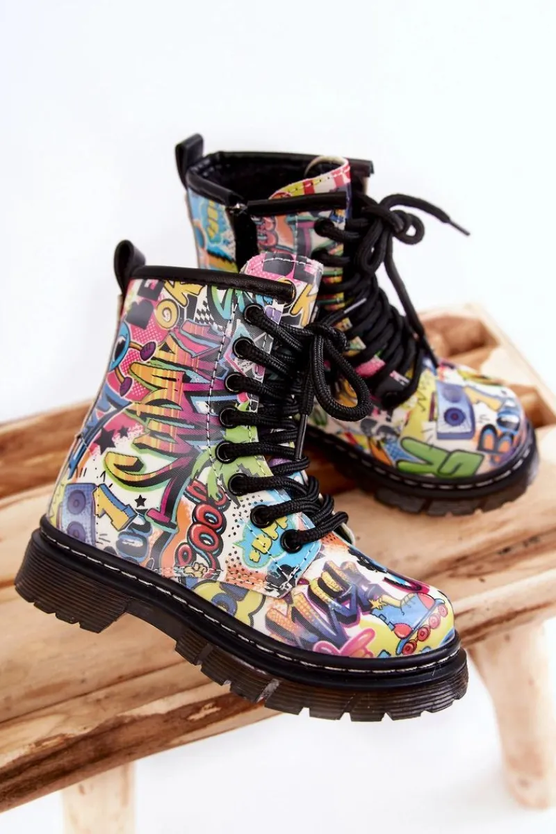 Discount Dziecięce Botki Ocieplane Print Wielokolorowe Dexi Dzieci Chłopięce|Dziewczęce