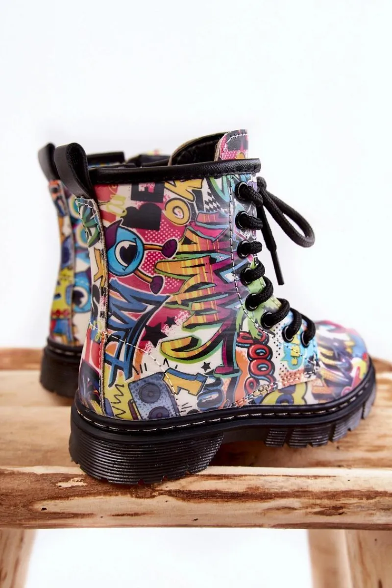 Discount Dziecięce Botki Ocieplane Print Wielokolorowe Dexi Dzieci Chłopięce|Dziewczęce