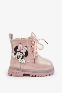 Dziecięce Botki Ocieplane Myszka Minnie Różowe Tarmi Dzieci Dziewczęce