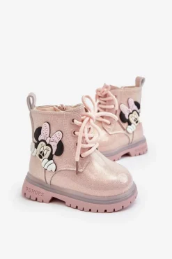 Dziecięce Botki Ocieplane Myszka Minnie Różowe Tarmi Dzieci Dziewczęce