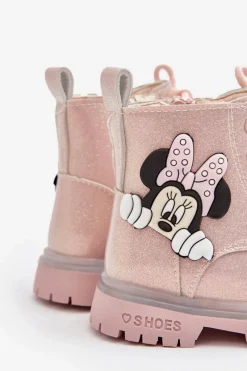 Dziecięce Botki Ocieplane Myszka Minnie Różowe Tarmi Dzieci Dziewczęce