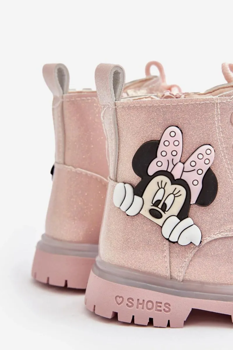 Dziecięce Botki Ocieplane Myszka Minnie Różowe Tarmi Dzieci Dziewczęce