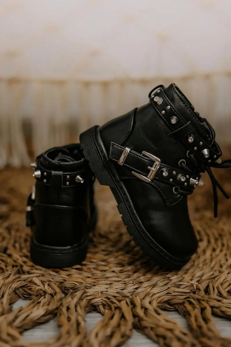 Online Dziecięce Botki Ocieplane Futerkiem Czarne Flossie Dzieci Dziewczęce