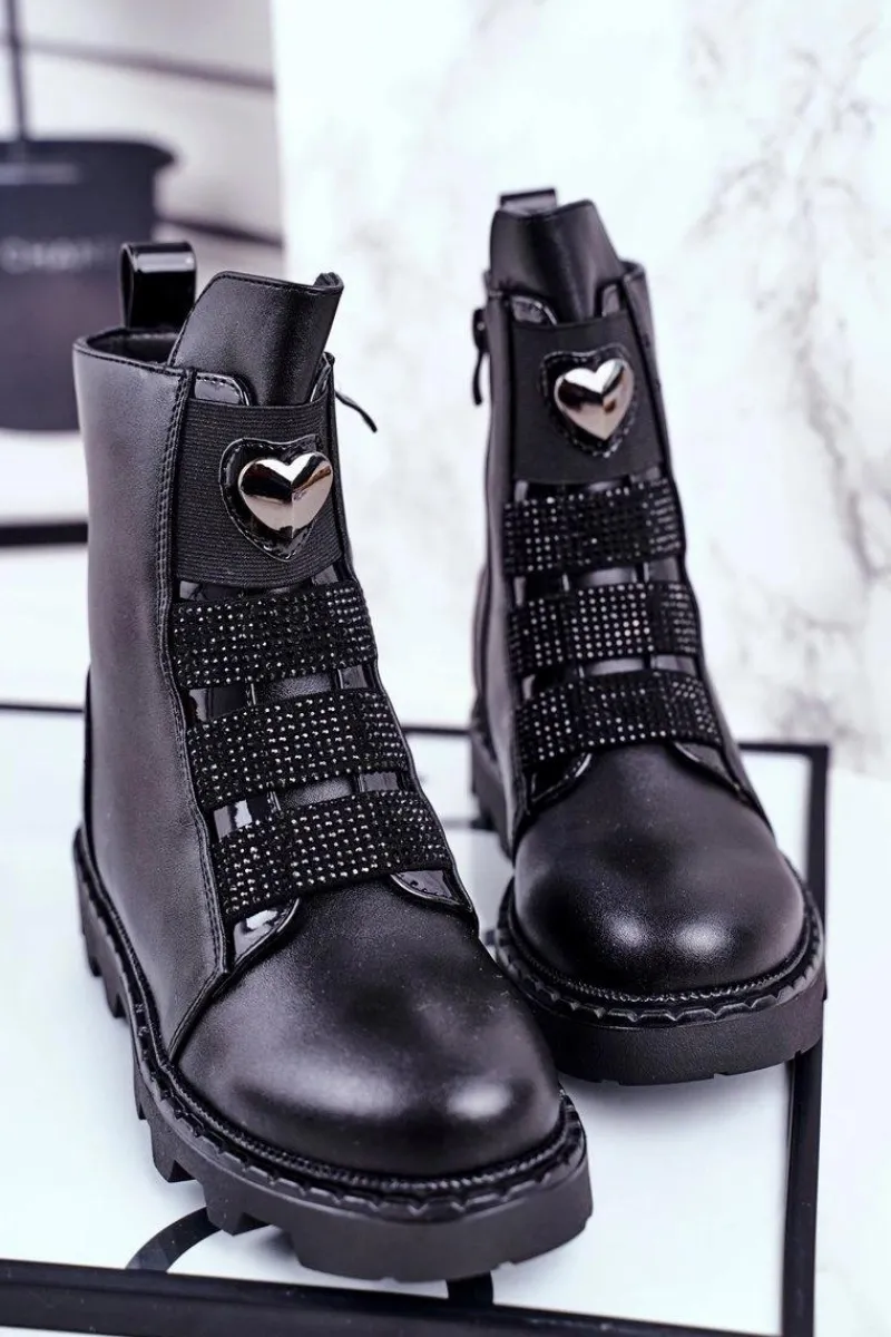 Discount Boto Dziecięce Botki Ocieplane Czarne Balloon