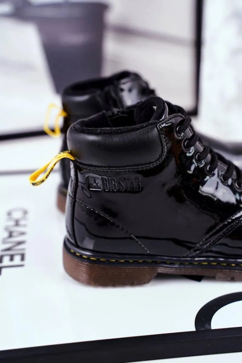 Online Dziecięce Botki Ocieplane Big Star Czarne GG374075 Dzieci Chłopięce|Dziewczęce