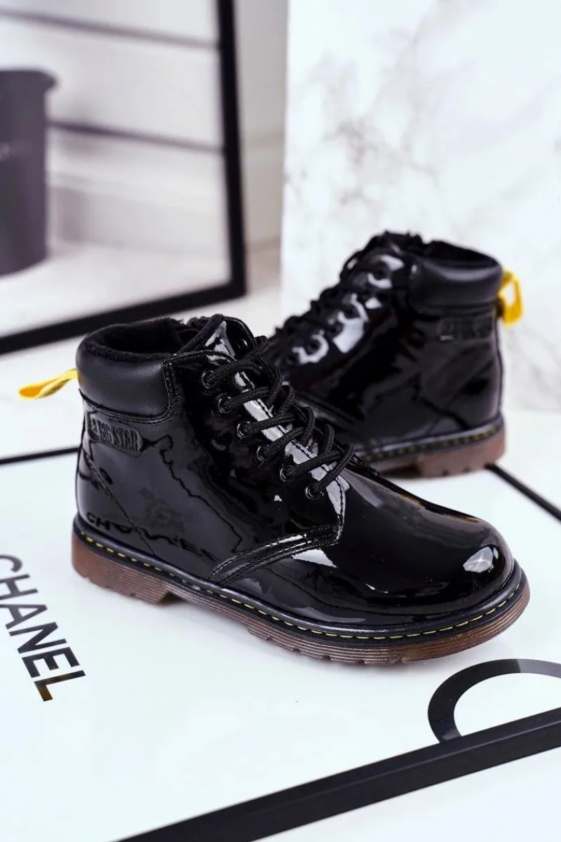 Online Dziecięce Botki Ocieplane Big Star Czarne GG374075 Dzieci Chłopięce|Dziewczęce