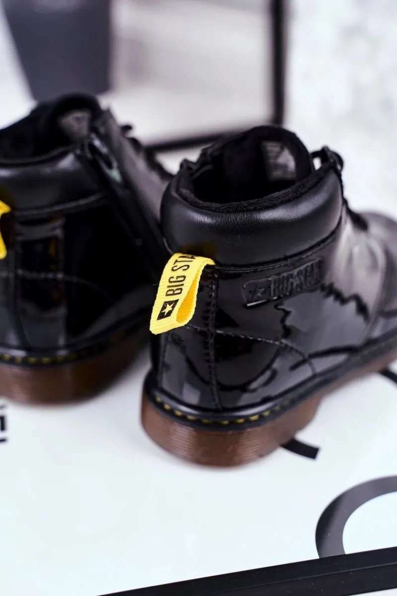 Online Dziecięce Botki Ocieplane Big Star Czarne GG374075 Dzieci Chłopięce|Dziewczęce