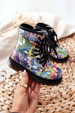 Clearance Dziecięce Botki Ocieplane Z Suwakiem Kolorowe Tiptop Dzieci Chłopięce|Dziewczęce