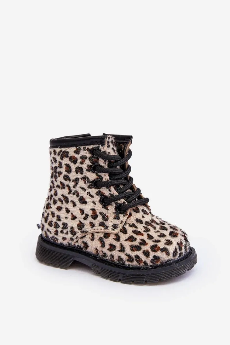 Outlet Dziecięce Botki Ocieplane z Suwakiem Beżowe Goopy Dzieci Chłopięce|Dziewczęce