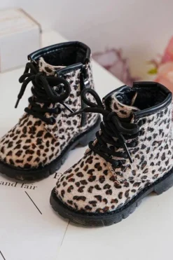 Outlet Dziecięce Botki Ocieplane z Suwakiem Beżowe Goopy Dzieci Chłopięce|Dziewczęce