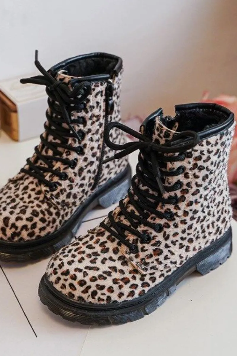 Outlet Dziecięce Botki Ocieplane z Suwakiem Beżowe Goopy Dzieci Chłopięce|Dziewczęce