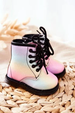 Chłopięce|Dziewczęce>Boto Dziecięce Botki Ocieplane z Suwakiem Pastelowe Goopy