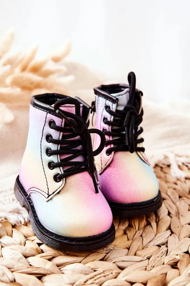 Chłopięce|Dziewczęce>Boto Dziecięce Botki Ocieplane z Suwakiem Pastelowe Goopy