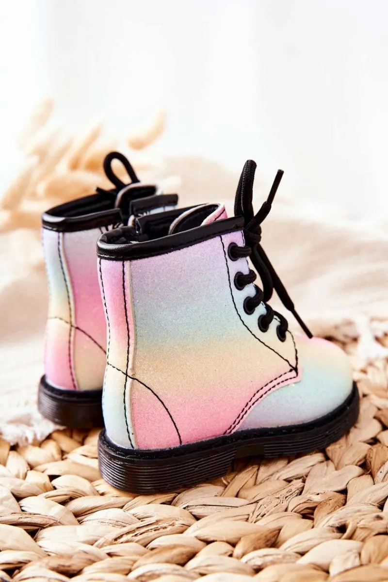 Chłopięce|Dziewczęce>Boto Dziecięce Botki Ocieplane z Suwakiem Pastelowe Goopy