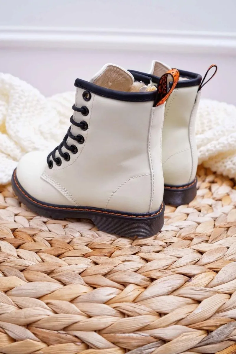 Dziewczęce>Boto Dziecięce Botki Ocieplane z Suwakiem Fosforyzujące Białe Gabby