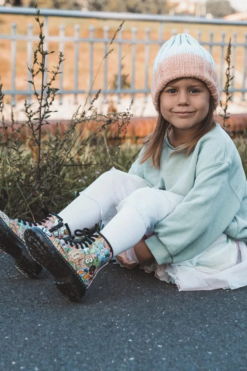 Sale Boto Dziecięce Botki Ocieplane Print Różowe Dexi